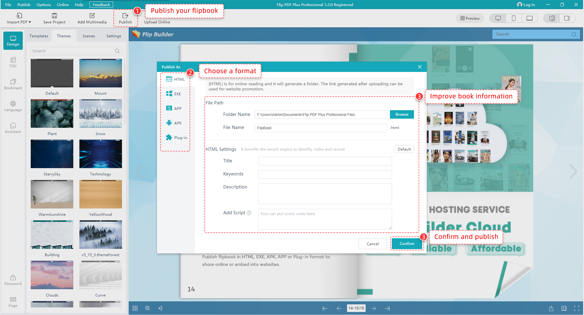 Publish flipbook with PDF to flipbook maker