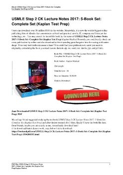 USMLE Step 2 CK Lecture Notes 2017: 5-Book Set: Complete Set (Kaplan Test Prep)Kaplan Medical