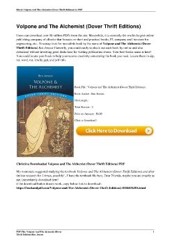 Volpone and The Alchemist (Dover Thrift Editions)Ben Jonson