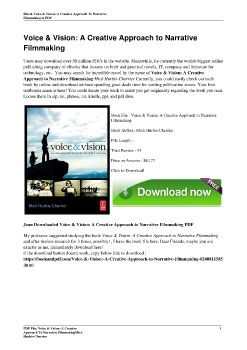Voice & Vision: A Creative Approach to Narrative FilmmakingMick Hurbis-Cherrier