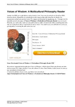 Voices of Wisdom: A Multicultural Philosophy ReaderGary E. Kessler