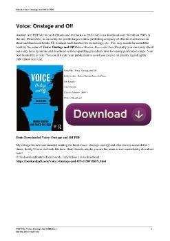 Voice: Onstage and OffRobert Barton, Rocco dal Vera