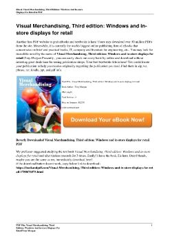 Visual Merchandising, Third edition: Windows and in-store displays for retailTony Morgan