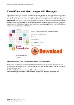 Visual Communication: Images with MessagesPaul Martin Lester