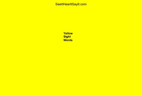 yellow sight words
