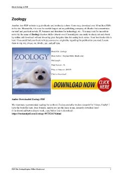 ZoologyStephen Miller (Hardcover)
