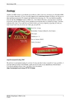 ZoologyStephen A Miller Dr., John P Harley