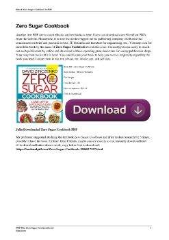 Zero Sugar CookbookDavid Zinczenko