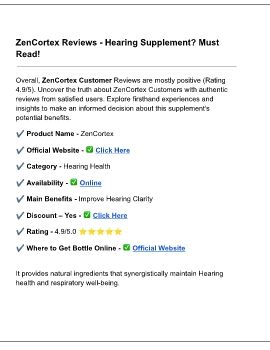 Zen Cortex Review - Hearing Supplement? Must Read! 