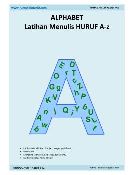 Latihan menulis huruf abjad a-z huruf besar dan kecil