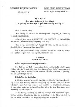 Quy dinh so 301-QD-TW