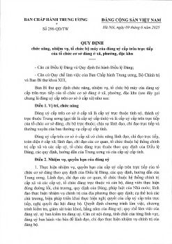Quy dinh so 298-QD-TW