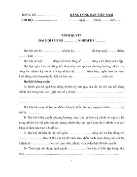 Mau nghi quyet dai hoi chi bo