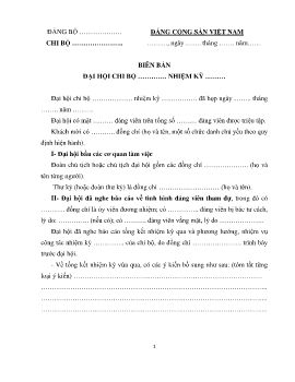 Mau Bien ban dai hoi chi bo