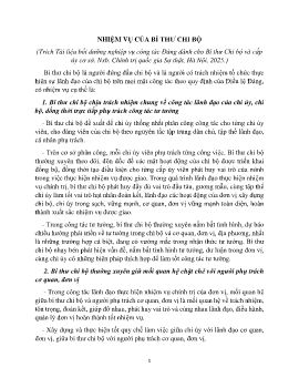 Nhiem vu cua Bi thu Chi bo