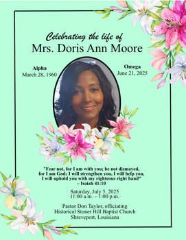 Green Pink Floral Watercolir Funeral Program