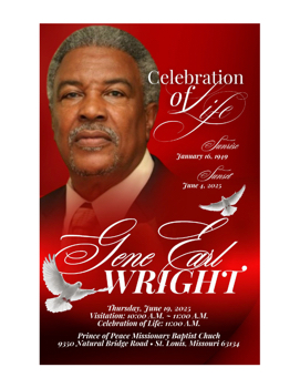 Gene Earl Wright Funeral PRogram
