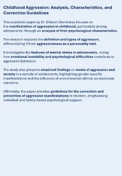 Manifestation of Aggression in Childhood Part of Emotional Reg Podcasts