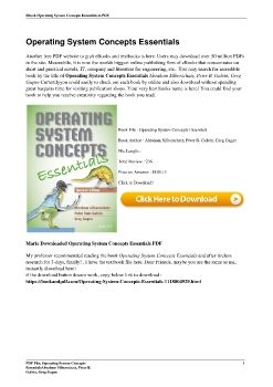 Operating System Concepts EssentialsAbraham Silberschatz, Peter B. Galvin, Greg Gagne