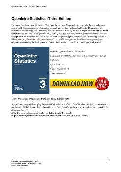 OpenIntro Statistics: Third EditionDavid M Diez, Christopher D Barr, Mine Çetinkaya-Rundel