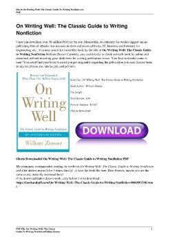 On Writing Well: The Classic Guide to Writing NonfictionWilliam Zinsser
